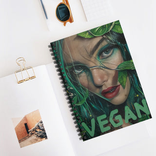 Vegan Girl Spiral Notebook - Ruled Line Printify