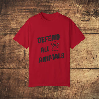Defend All Animals Garment-Dyed T-shirt Printify