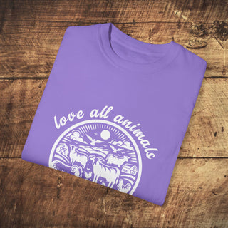 Love All Animals Unisex Garment-Dyed T-shirt