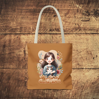 Vegan Cat Mom Tote Bag Printify