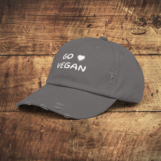 Go Vegan Unisex Distressed Cap Printify