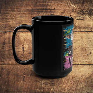 Vegan Animals Black Mug, 15oz