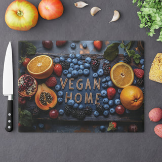 Vegan Home Tempered Glass Cutting Board Printify