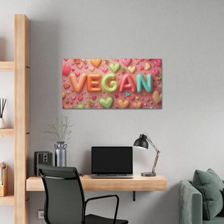 Vegan Hearts Classic Stretched Canvas Printify