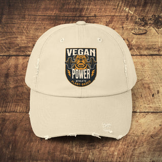 Vegan Power Unisex Distressed Cap Printify