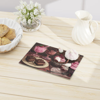 Vegan Dessert Tempered Glass Cutting Board Printify