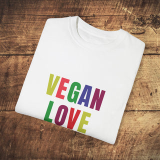 Vegan Love Garment-Dyed T-shirt Printify