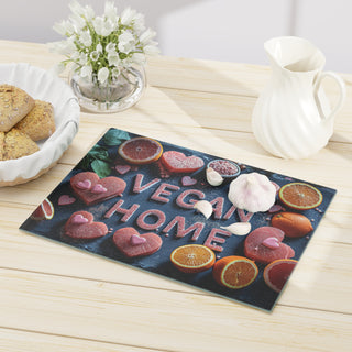 Vegan Home Tempered Glass Cutting Board Printify