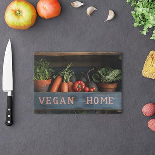 Vegan Home Tempered Glass Cutting Board Printify