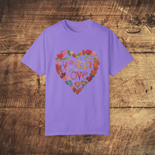 Vegan Love Garment-Dyed T-shirt Printify