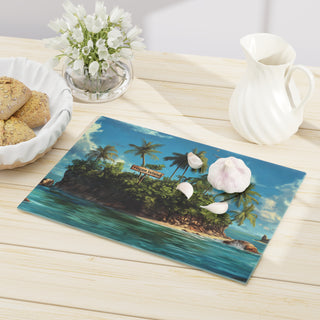 Vegan Island Tempered Glass Cutting Board Printify