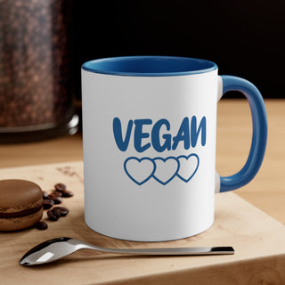 Vegan Hearts Accent Coffee Mug, 11oz Printify