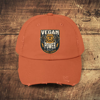 Vegan Power Unisex Distressed Cap Printify