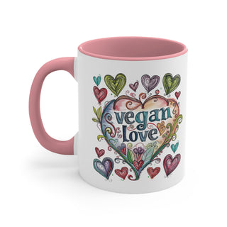 Vegan Love Accent Coffee Mug, 11oz Printify