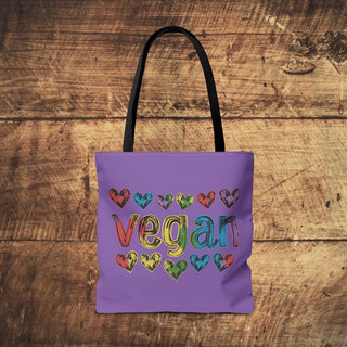 Vegan Hearts Tote Bag Printify