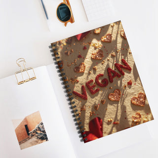 Vegan Hearts Spiral Notebook - Ruled Line Printify