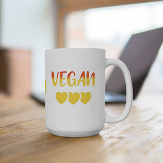 Vegan Hearts Coffee Mug 15oz Printify