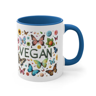 Vegan Butterflies Accent Coffee Mug, 11oz Printify