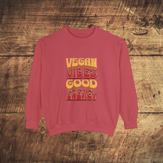 Vegan Vibes Garment-Dyed Sweatshirt Printify