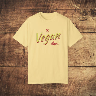 Vegan Love Garment-Dyed T-shirt Printify