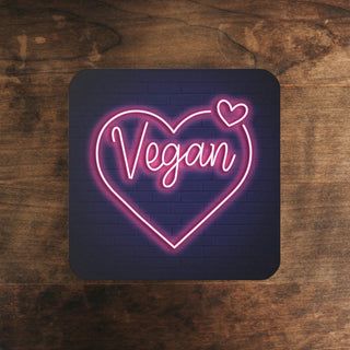 Vegan Hearts Cork Back Coaster Printify