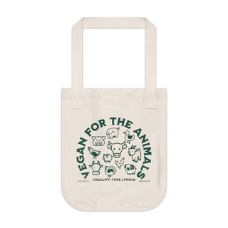 Vegan For The Animals Organic Canvas Tote Bag