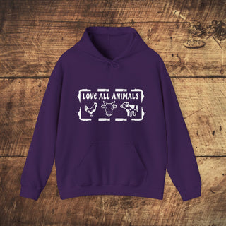 Love All Animals Heavy Blend™ Hooded Sweatshirt Printify