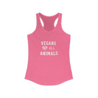 Vegans Love All Animals Women's Ideal Racerback Tank Printify