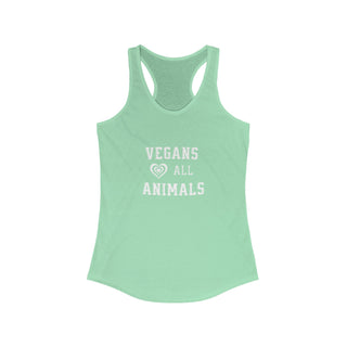 Vegans Love All Animals Women's Ideal Racerback Tank Printify