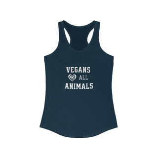 Vegans Love All Animals Women's Ideal Racerback Tank Printify