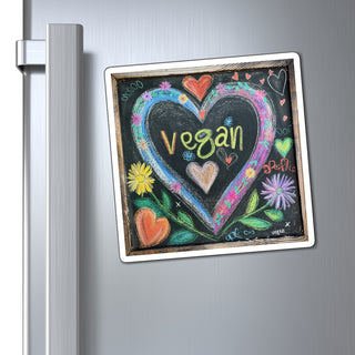 Vegan Hearts Magnet Printify