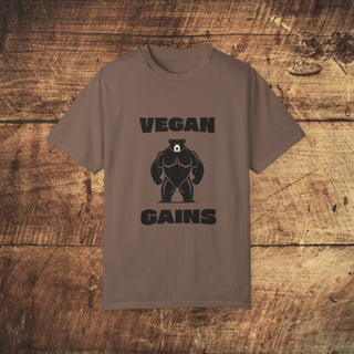 Vegan Gains Garment-Dyed T-shirt Printify