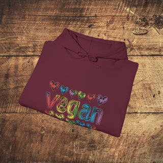 Vegan Hearts Heavy Blend™ Hooded Sweatshirt Printify