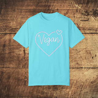 Vegan Heart Garment-Dyed T-shirt Printify