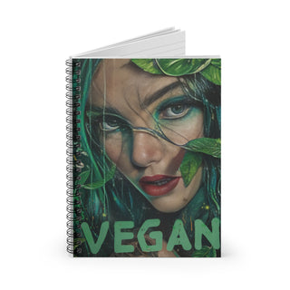 Vegan Girl Spiral Notebook - Ruled Line Printify