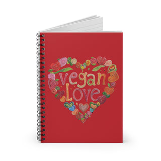 Vegan Love Spiral Notebook - Ruled Line