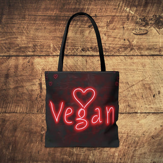 Vegan Heart Tote Bag Printify