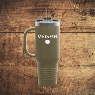 Vegan Heart Insulated Travel Mug, 40oz