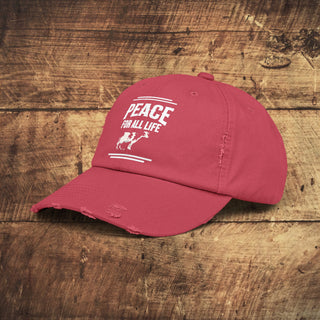 Peace For All Life Unisex Distressed Cap Printify