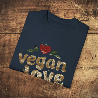 Vegan Love Garment-Dyed T-shirt Printify