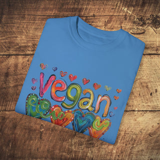 Vegan Love Garment-Dyed T-shirt Printify