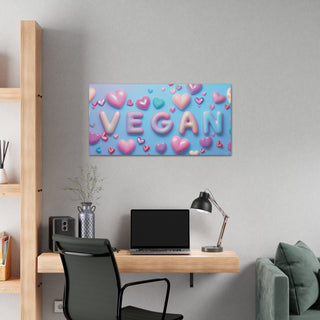 Vegan Hearts Classic Stretched Canvas Printify