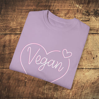 Vegan Heart Garment-Dyed T-shirt Printify