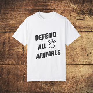 Defend All Animals Garment-Dyed T-shirt Printify