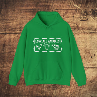 Love All Animals Heavy Blend™ Hooded Sweatshirt Printify