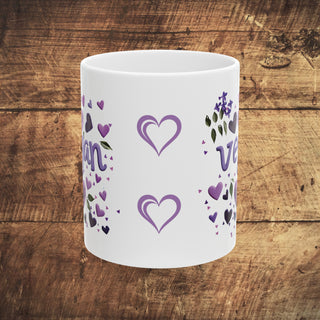 Vegan Hearts Coffee Mug, 11oz Printify