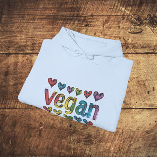 Vegan Hearts Heavy Blend™ Hooded Sweatshirt Printify