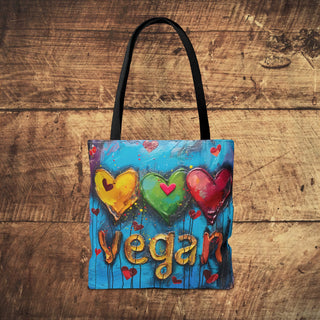 Vegan Hearts Tote Bag Printify