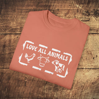 Love All Animals Garment-Dyed T-shirt Printify