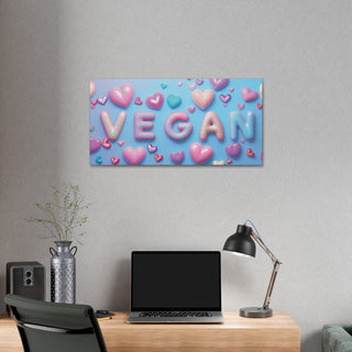 Vegan Hearts Classic Stretched Canvas Printify